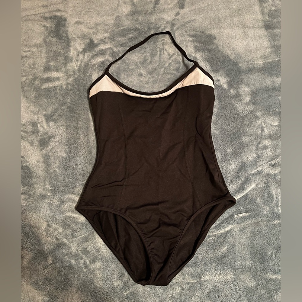 Black and Blue Halter Bodysuit